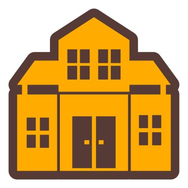 Bina. Web simgesi basit illüstrasyon