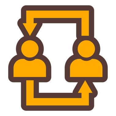 iş yönetimi düz simgesi, vektör illüstrasyonu