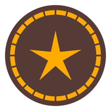 Beyaz arkaplanda izole edilmiş yıldız vektör çizimi ile altın çemberindeki yıldız simgesi