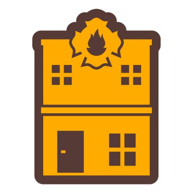 Ateş ikonu. Beyaz arkaplanda izole edilmiş web tasarımı için gaz sobası vektör simgelerinin basit çizimi