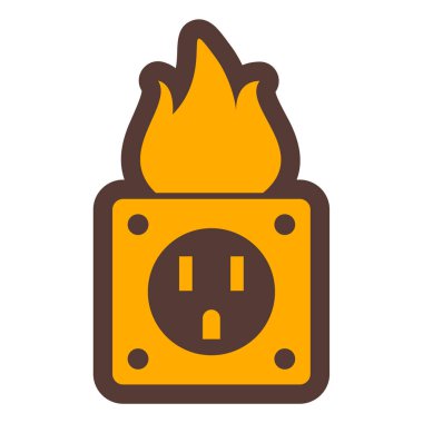 Bir ateş simgesinin vektör illüstrasyonu