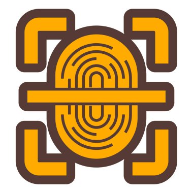 Parmak izi. Web simgesi basit illüstrasyon