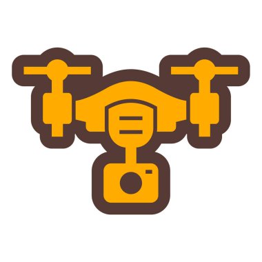 İHA simgesi. Web için kamera vektör simgelerinin özet çizimi