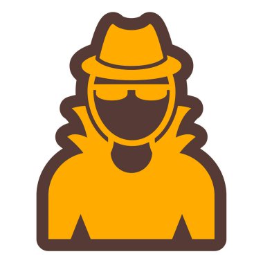 Şapkalı adam, vektör çizimi.