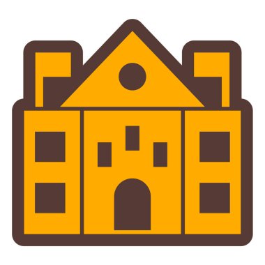 Bina. Web simgesi basit illüstrasyon