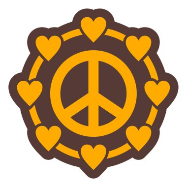 Altın taç ikonlu kalp. vektör illüstrasyonu