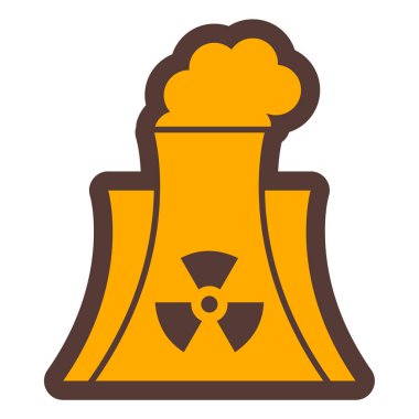 Nükleer enerji santrali ikon vektör çizimi