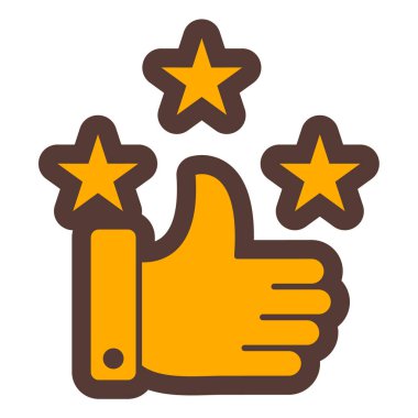 Yıldız derecelendirme ikonu vektör illüstrasyon tasarımına sahip el