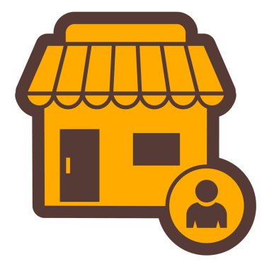 dükkan ve depolama simgesinin vektör çizimi