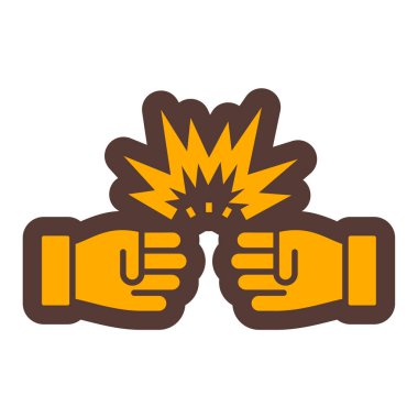 Boks eldiveni ikonu. Ana hatlarıyla ateş vektör illüstrasyonunu tutuyor. beyaz arkaplanda izole