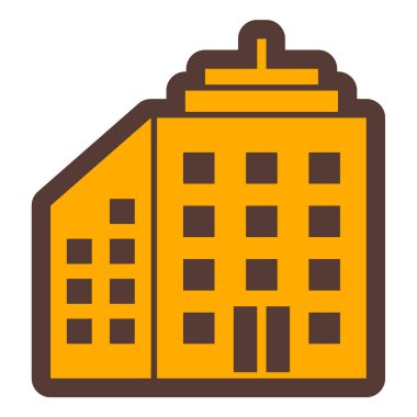 Otelde. Web simgesi basit illüstrasyon