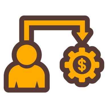 Geliştirme ve ticari amaçlı işletme yönetimi dairesi simgesi