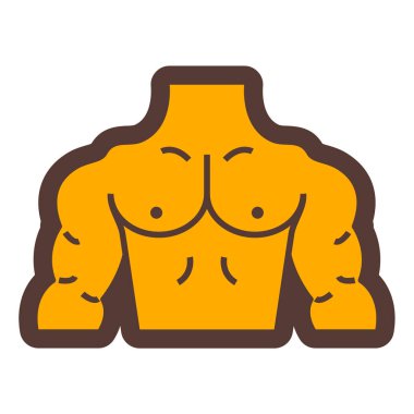 Vücut simgesi. Web için vücut geliştirici vektör simgelerinin düz çizimi