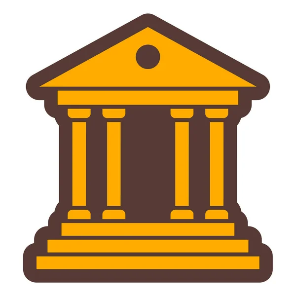 Icono Del Edificio Del Banco Ilustración Vectorial — Vector de stock