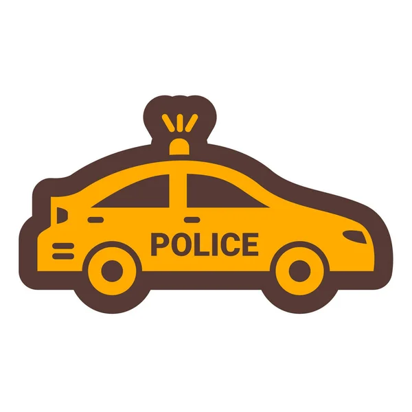 Taxi Car Icon Outline Police Vehicle Vector Illustration Symbol — стоковый вектор