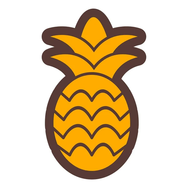 Ananas Ikonu Vektör Illüstrasyonu — Stok Vektör