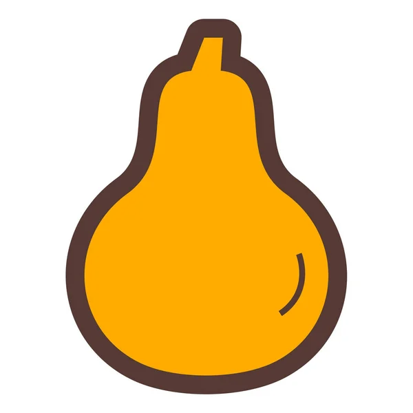 Papaya Fruit Icon Simple Illustration Pumpkin Vector Food Isolated Flat — стоковый вектор