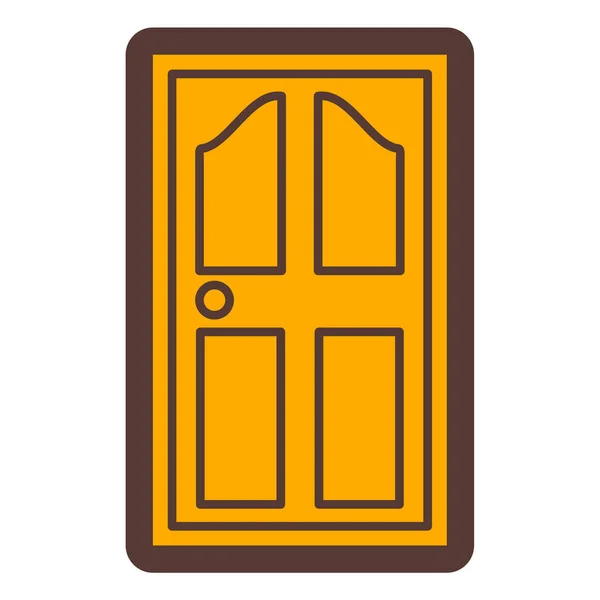 Closed Door Flat Icon Isolated White Background Vector Illustration — Stok Vektör