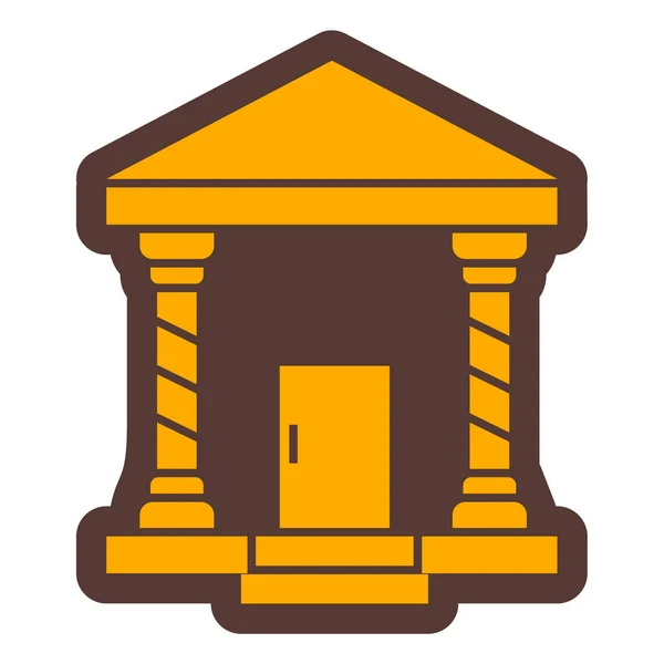Ikona Budynku Banku Zarys Ilustracji Ikon Wektorowych Sądów Dla Stron — Wektor stockowy