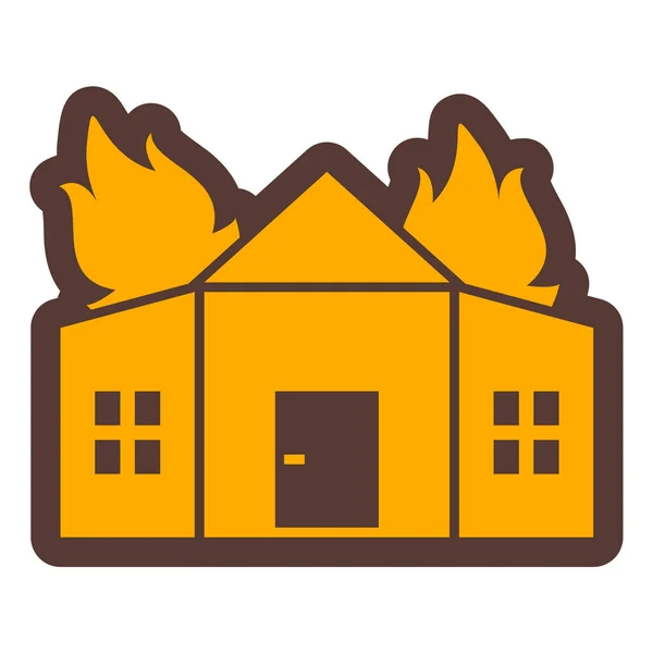 带有火灾矢量图解设计的房子 — 图库矢量图片
