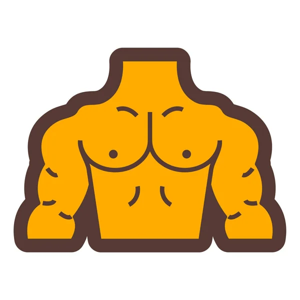 Body Icoon Platte Illustratie Van Bodybuilder Vector Pictogrammen Voor Web — Stockvector