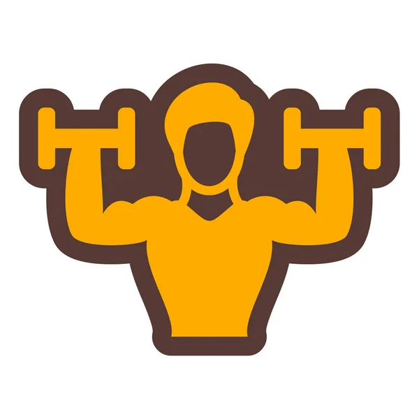 Fitness Bodybuilding Icoon Vectorillustratie — Stockvector