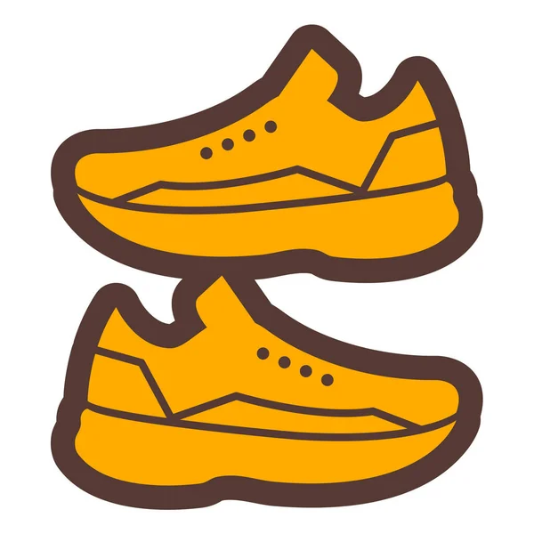 Icono Las Zapatillas Dibujos Animados Ilustración Del Vector Zapatilla Deporte — Vector de stock