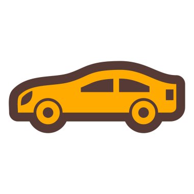 Araba taşıma simgesi. Web tasarımı için basit taksi aracı vektör simgeleri çizimi