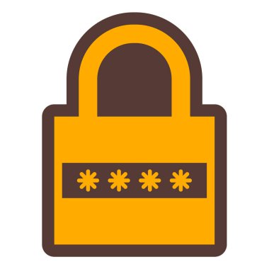 Kilit. Web simgesi basit illüstrasyon