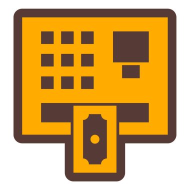 ATM 'de. Web simgesi basit illüstrasyon