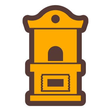 Şömine. Web simgesi basit illüstrasyon