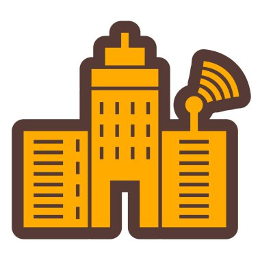 Bina. Web simgesi basit illüstrasyon