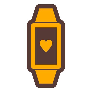 akıllı telefon ve kalp vektör çizimi ile akıllı twatch