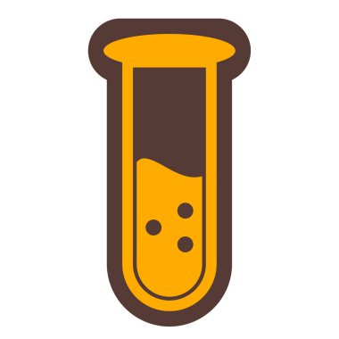 Test tüpü simgesi. Beyaz arkaplanda izole edilmiş web tasarımı için laboratuvar matara vektör simgelerinin basit çizimi