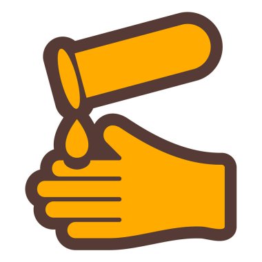 Bir bira ikonunu tutan el. vektör illüstrasyonu