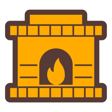 Şömine. Web simgesi basit illüstrasyon