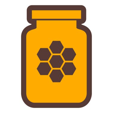 Bal kavanozu ikonu. Beyaz arkaplanda izole edilmiş web tasarımı için arı reçel vektör simgelerinin basit çizimi