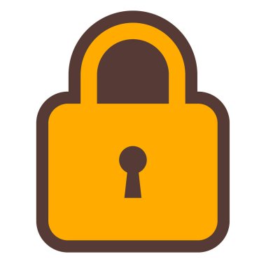 Asma kilit. Web simgesi basit illüstrasyon