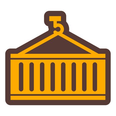 Kargo konteyner kutsal kişilerin resmi, vektör çizim