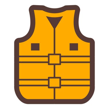 Güvenlik yeleği simgesi. Web tasarımı için kıyafet vektör sembolünün basit bir gösterimi