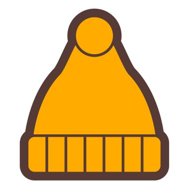 kış şapkası ikonu. ağ için örülmüş eldiven vektör simgelerinin düz çizimi