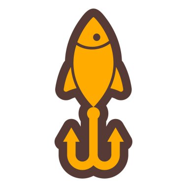 Roket. Web simgesi basit illüstrasyon