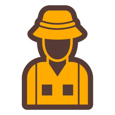 Şapka simgesi olan çiftçi, vektör illüstrasyonu