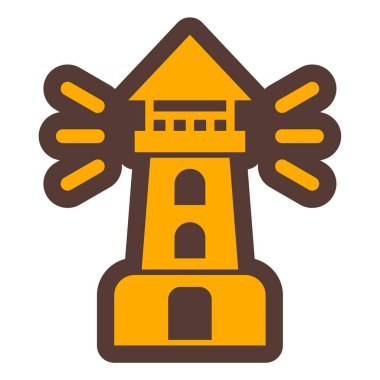 Bir deniz feneri simgesinin vektör çizimi