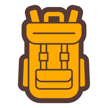 Kamp sırt çantası ikonu. Web için yürüyüş çadırı vektör simgelerinin özet çizimi