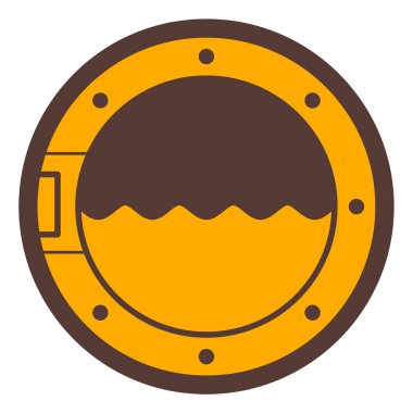 Bir kalkanın yuvarlak simgesinin vektör çizimi