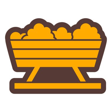 piknik sepeti ikonu. Web için çiftlik vektör simgelerinin özet çizimi