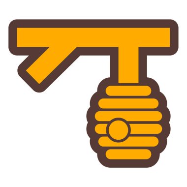 Tek bir altın ikonun vektör illüstrasyonu