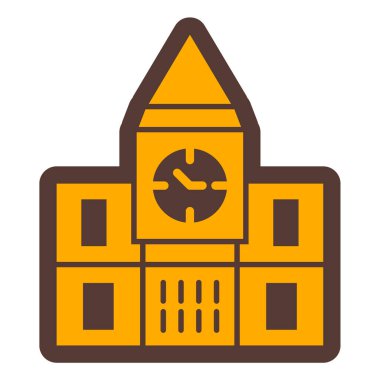 Bir bina simgesinin vektör illüstrasyonu 