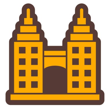 Bir bina simgesinin vektör illüstrasyonu 